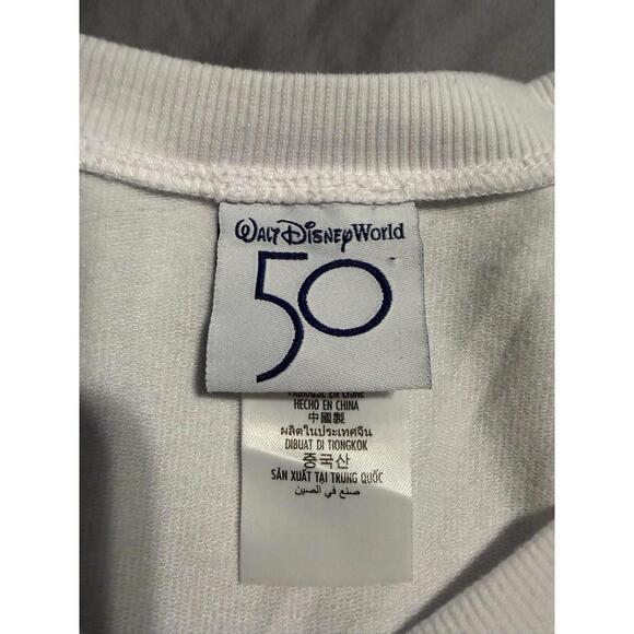 Disney World 50 White Sweatshirt Mickey Mouse 1XL Drawstring Hem Soft Cozy(A32) - Picture 3 of 6